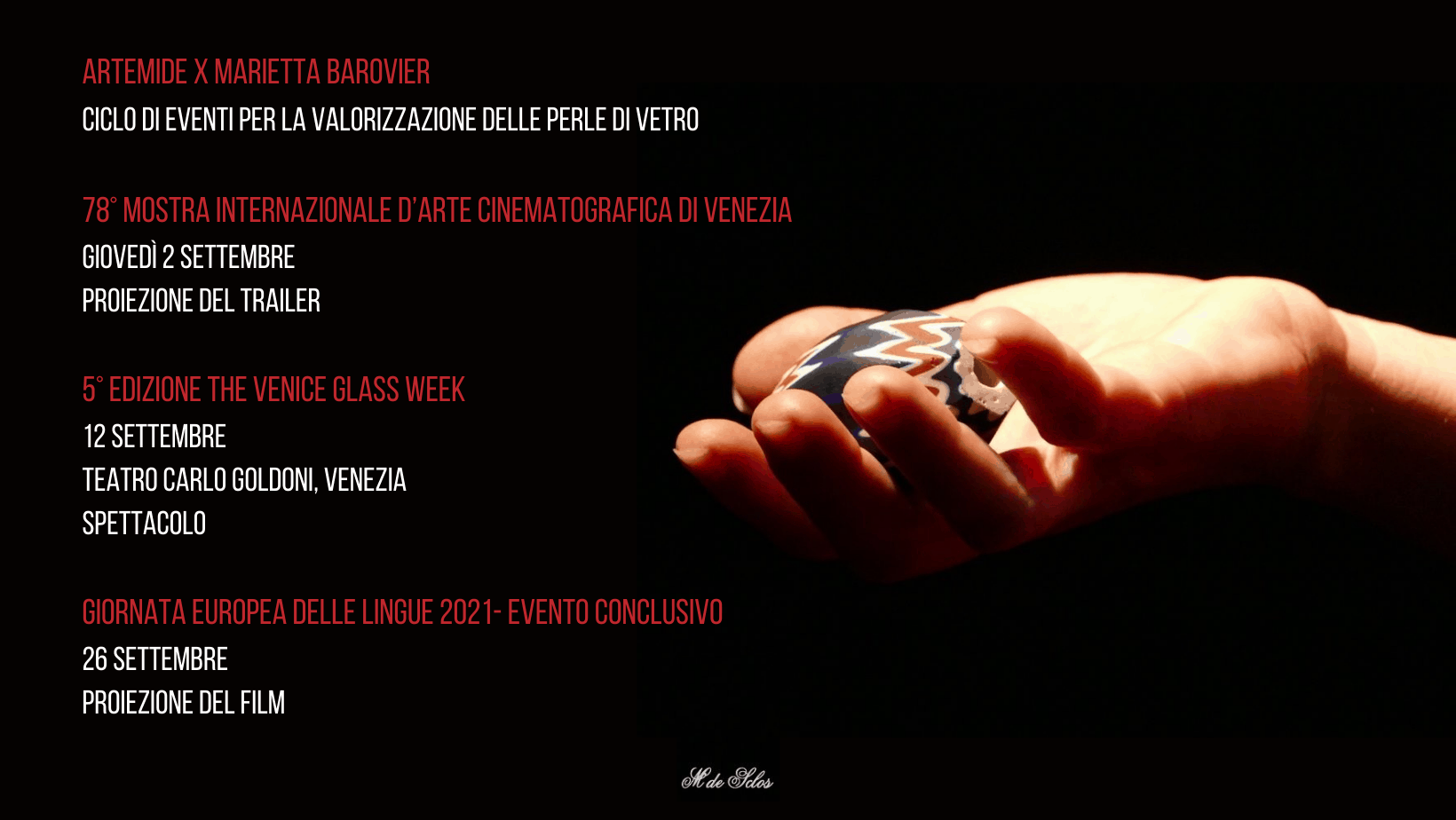 Ciclo di eventi per “La Donna del Fuoco Marietta Barovier. Pioniera delle Perle Veneziane”